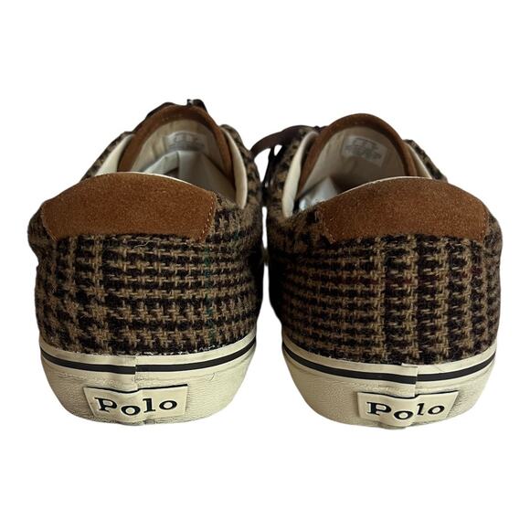 POLO RALPH LAUREN Keaton Harris Tweed Sneaker In Glen Plaid Size 14 - Picture 5 of 16
